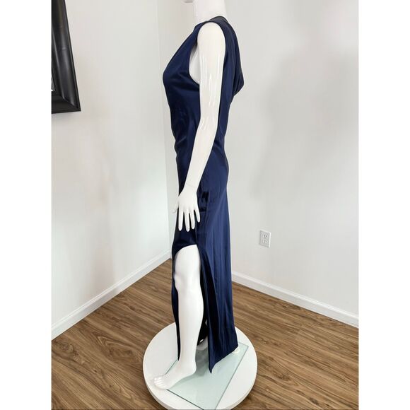 Nicholas the Label Womens Eartha Off The Shoulder Satin Gown Midnight Size 8 - Picture 9 of 12